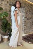 Made in Italy Bay Slub Mamma Mia Frill Jumpsuit Stone